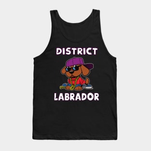 District Labrador cool Hip Hop Dogs Design Tank Top